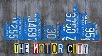 Detriot City Skyline License Plate Fine Art Print