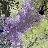Satellite view of the Sacramento Metropolitan Area Fine Art Print