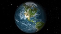 Full Earth View Showing North America Fine Art Print