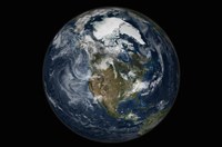 Full Earth showing North America Fine Art Print