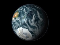 Full view of the Earth Highlighting Antarctica and its Surrounding Sea Ice in the Southern Hemisphere Fine Art Print