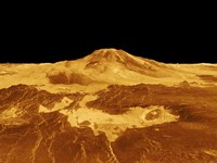 3D Perspective View of Maat Mons on Venus Fine Art Print