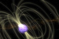 An Artist Conception of the SGR 1806-20 Magnetar Including Magnetic Field Lines Fine Art Print