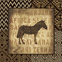 African Wild Zebra Border Fine Art Print