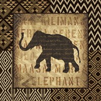 African Wild Elephant Border Fine Art Print