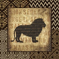 African Wild Lion Border Fine Art Print