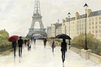 Eiffel in the Rain Marsala Umbrella Fine Art Print