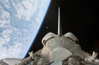 Space Shuttle Discovery's Payload Bay Backdropped by Earth's Horizon Fine Art Print