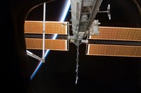 The International Space Station Backdropped by the Airglow Above Earth's Horizon Fine Art Print