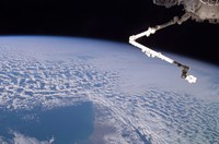 The Robotic Canadarm2 above Earth Fine Art Print