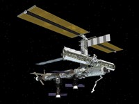Computer Generated View of the International Space Station against the Blackness of Space Fine Art Print