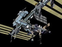 Different Angle of Computer Generated view of the International Space Station Fine Art Print