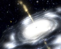 A Rare Galaxy that is Extremely Dusty, and Produces Radio Jets - various sizes