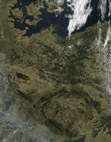 Satellite view of North Central Europe Fine Art Print