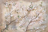 Cherry Blossoms Taupe Landscape Fine Art Print