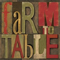 Printers Block Farm To Table I Framed Print