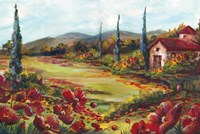 Tuscan Poppy Landscape Fine Art Print