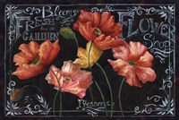 Flowers in Bloom Chalkboard Landscape Fine Art Print