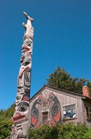 Haida Totem Pole and Tourist Shop, Queen Charlotte Islands, Canada Fine Art Print