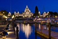 Canada, British Columbia, Victoria, Inner Harbor at Dusk Fine Art Print