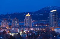 British Columbia, Okanagan Valley, Kelowna Skyline Fine Art Print