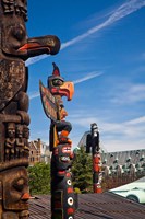 British Columbia, Victoria, Native American Totems Fine Art Print