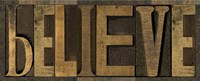 Printers Block Sentiment Panel I - Believe Fine Art Print