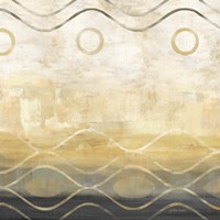 Abstract Waves Black/Gold II Fine Art Print
