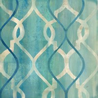 Abstract Waves Blue/Gray Tiles II Fine Art Print