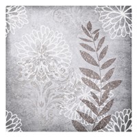 Warm Grey Flowers 6 Framed Print