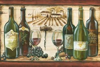 Wooden Wine Landscape Framed Print