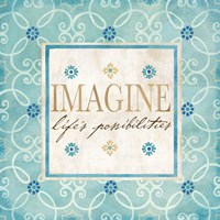 Blue Geo Sentiments II Framed Print