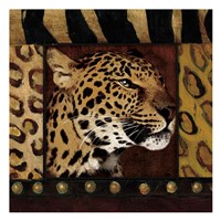 Leopard with Wild Border Framed Print