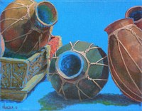 Blue Pots 1 Fine Art Print