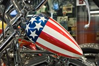 Patriotic Motorcycle with Stars and Stripes Fine Art Print