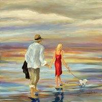 Walking Down the Shore Fine Art Print