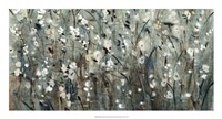 White Blooms with Navy II Framed Print