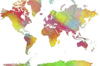 World Map 6 by Marlene Watson - various sizes