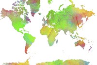 World Map 7 by Marlene Watson - various sizes