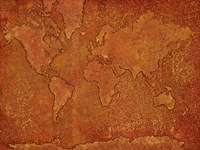 World Map Rust 1 Framed Print