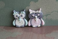 Owl Quilled Boy And Girl Fine Art Print