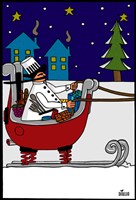 Chef in Sleigh Fine Art Print