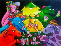 Cows Poker Fine Art Print