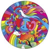 Peace Love Music Circle Fine Art Print