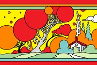 Red Tree Landscape Fine Art Print