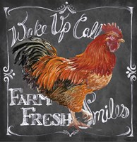 Rooster on Chalkboard II Fine Art Print