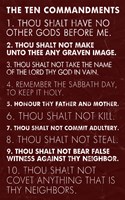 Ten Commandments - Red Grunge Fine Art Print