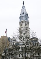 City Hall (flag) (Color) Fine Art Print