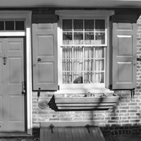 Red Door, Red Shutters (b/w) Fine Art Print
