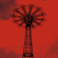 Red Parachute Jump Framed Print